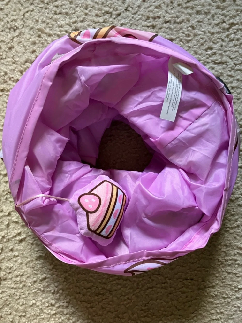 Pink Donut Print Packable Cat Tunnel Toy